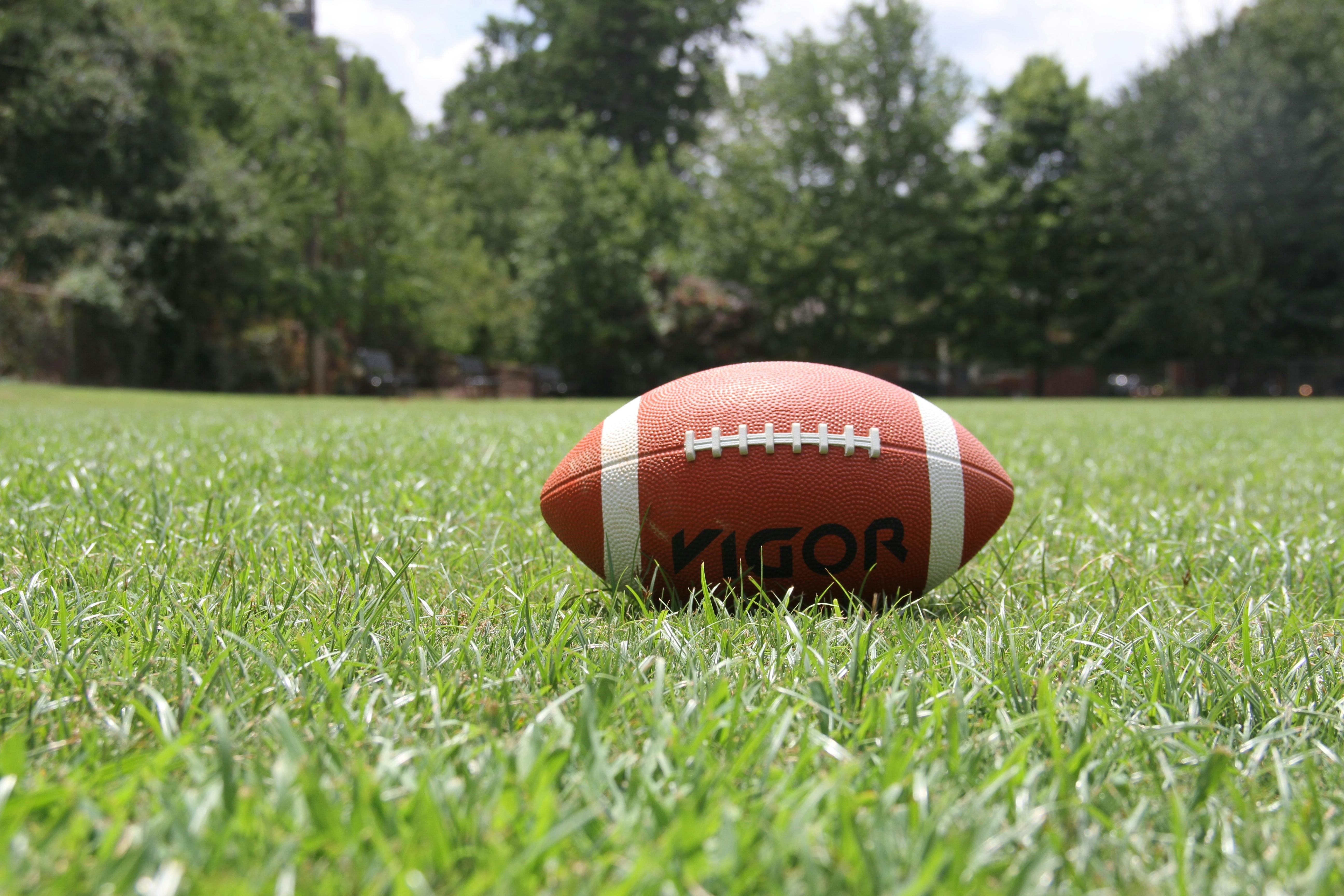 A football in a field