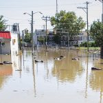 Scene of flooding and destruction caused by Hurricane Ida in Wilmington, NC, in 2021.