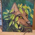 A Painting of a Wolf in Honeysuckle