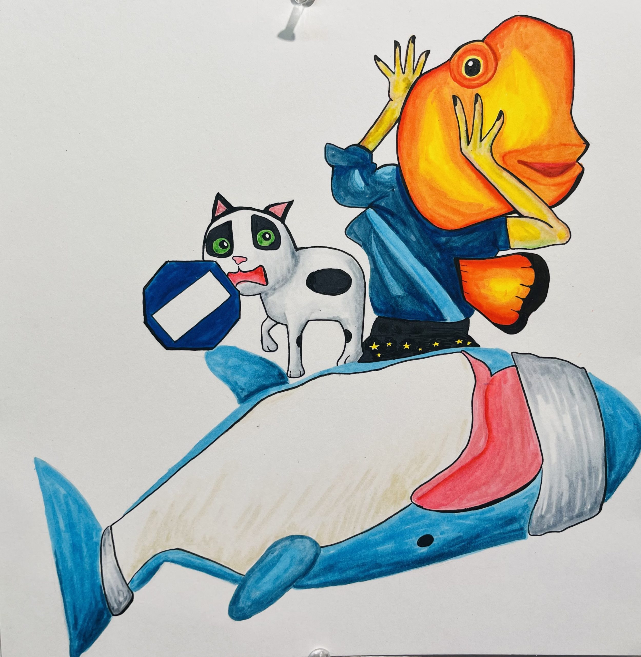 Surreal Fish Lady Drawn at 3AM