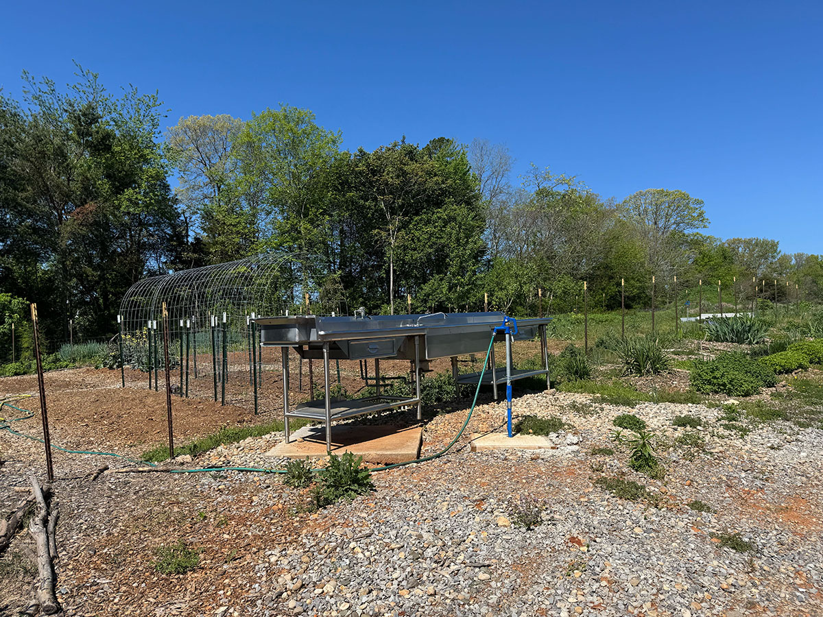 The Pellissipi State community garden's washing station.