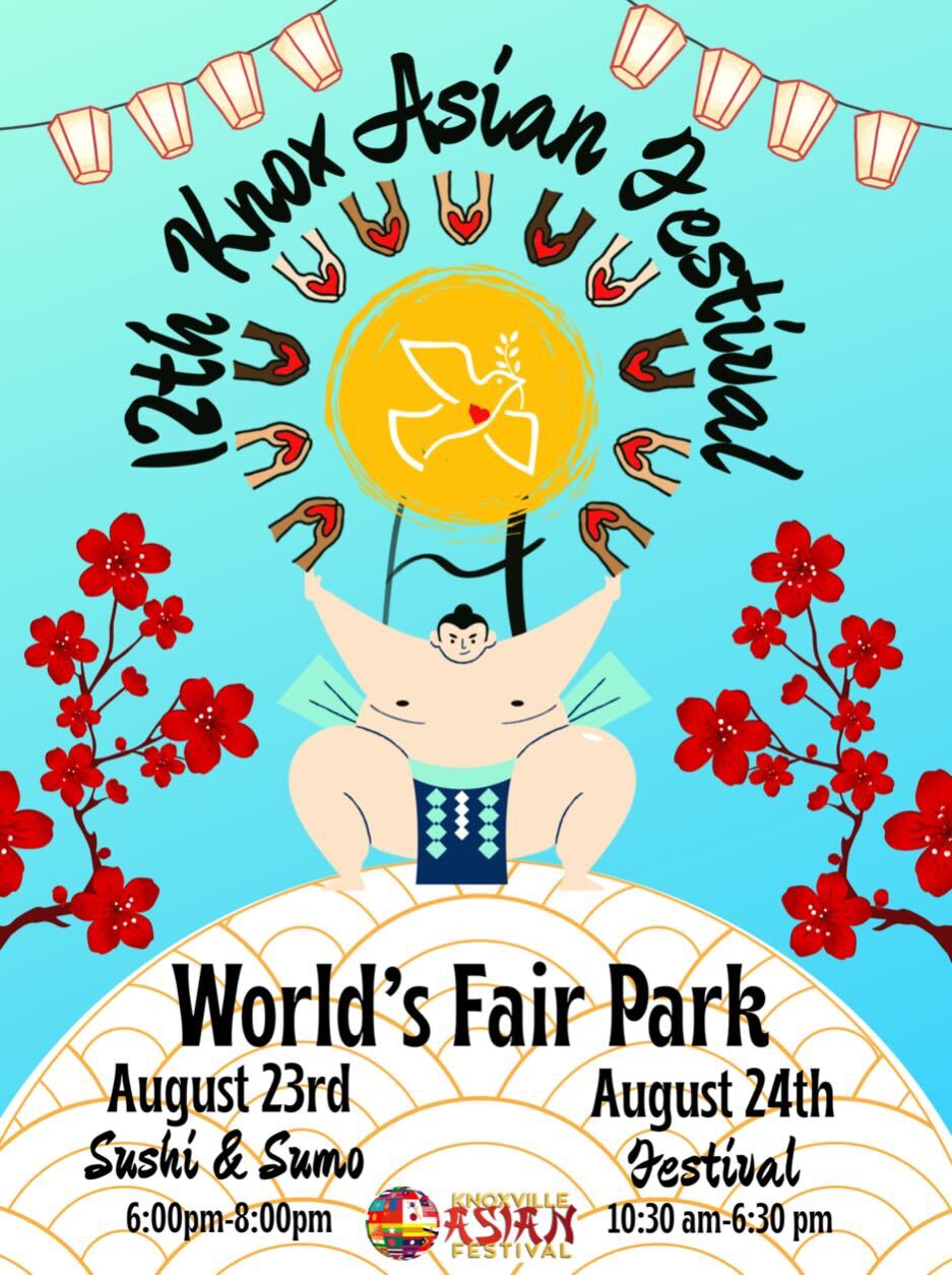 A poster featuring a sumo wrestler with the words 12th Knox Asian Festival across the top.