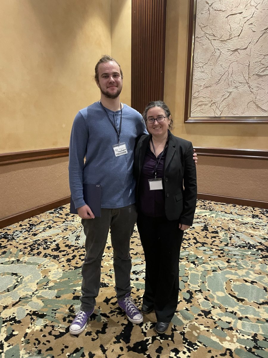 Editor-in-Chief Draven Copeland and Professor Matsen.