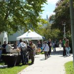 A crowd of students at the courtyard attending the Engagement Fair.