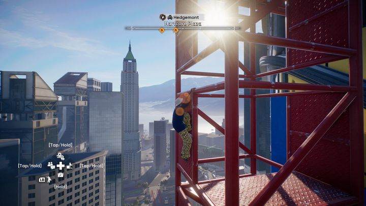 A skater climbs on a structure.