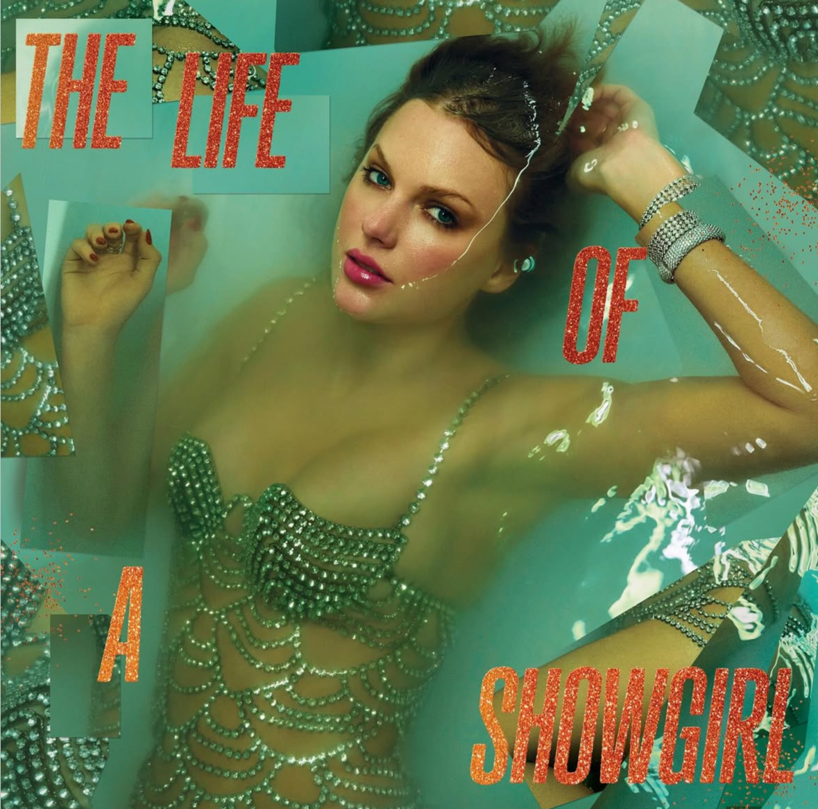 "The Life of a Showgirl" Album Cover featuring Taylor Swift on the front