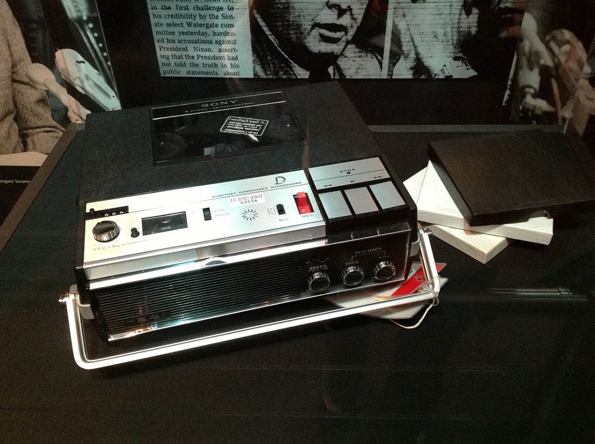 A Sony brand cassette recorder on display