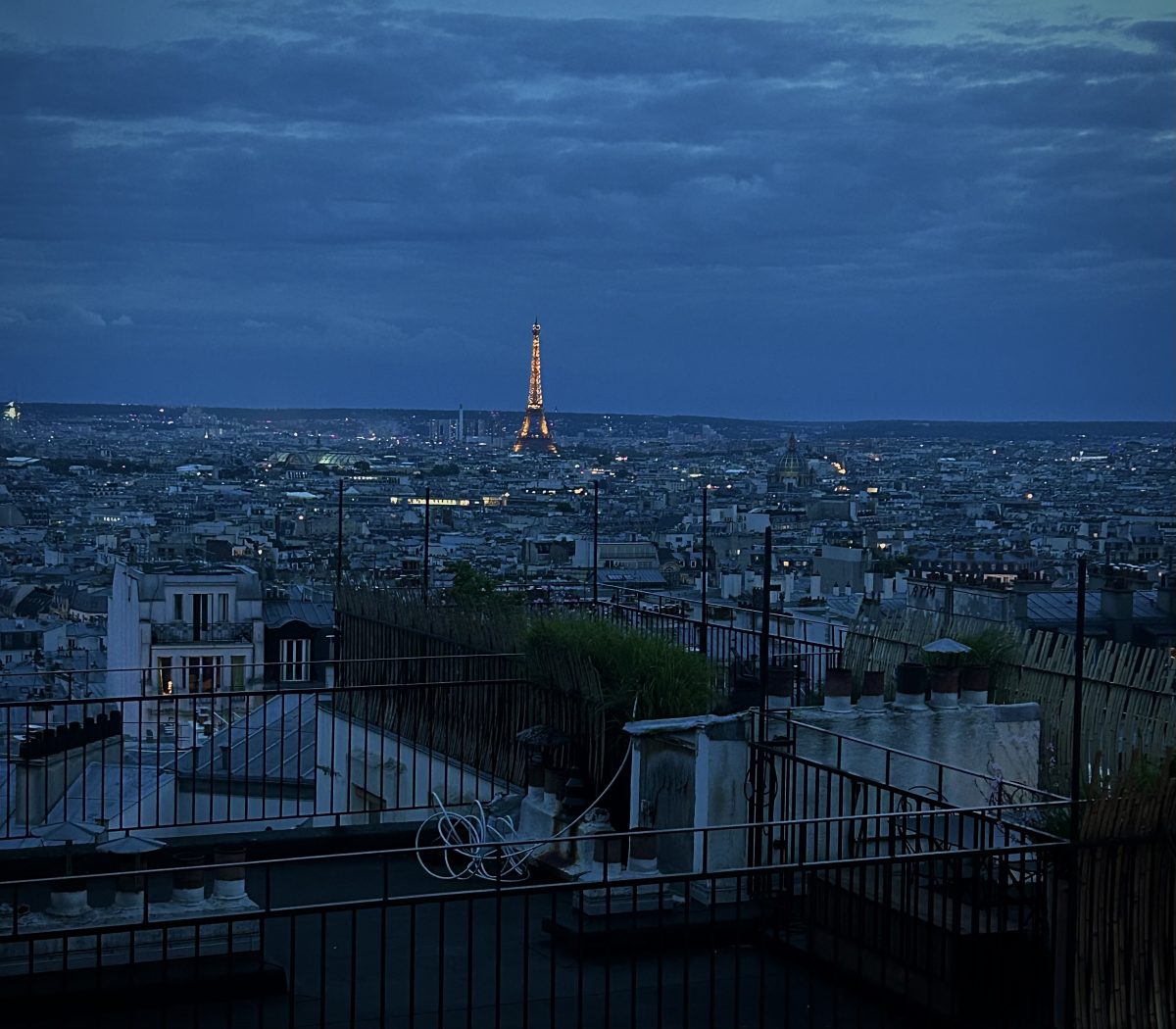 View of Paris, France from a balcony.