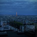 View of Paris, France from a balcony.
