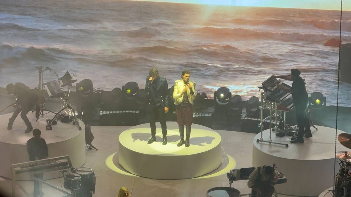 Luke Smallbone (left) and Joel Smallbone (right) performing