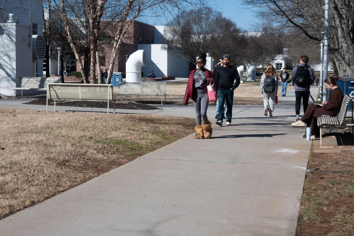 Students walking to their classes.