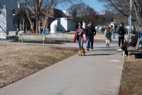 Students walking to their classes.