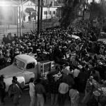 Crowds of migrant workers in Los Angeles trying to find employment