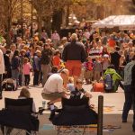 People enjoying the Dogwood Arts Chalk Walk