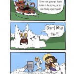 Prayful Pranks a cartoon by Evelyn Hawkey