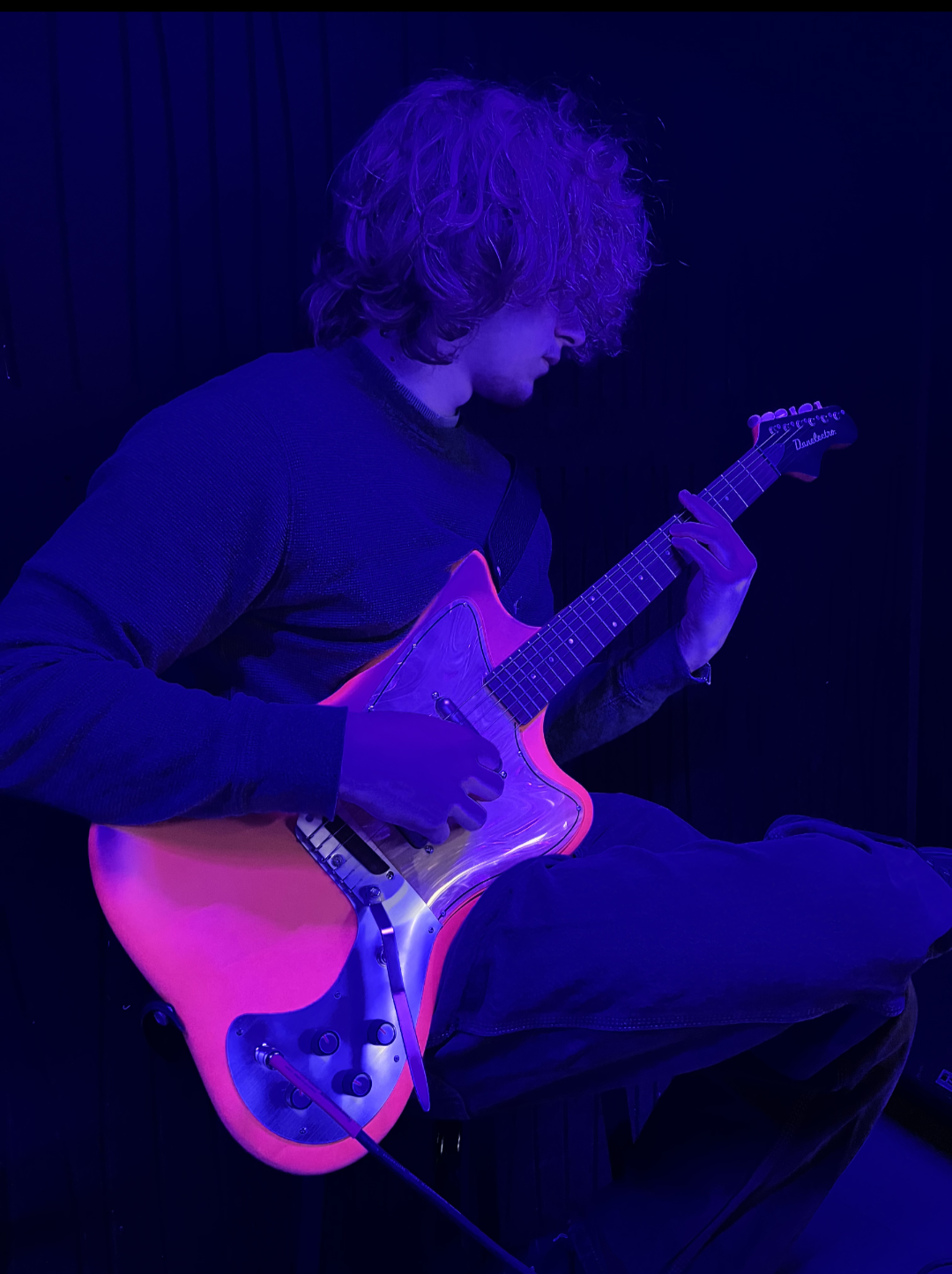 Lyons Playing Guitar in the Studio