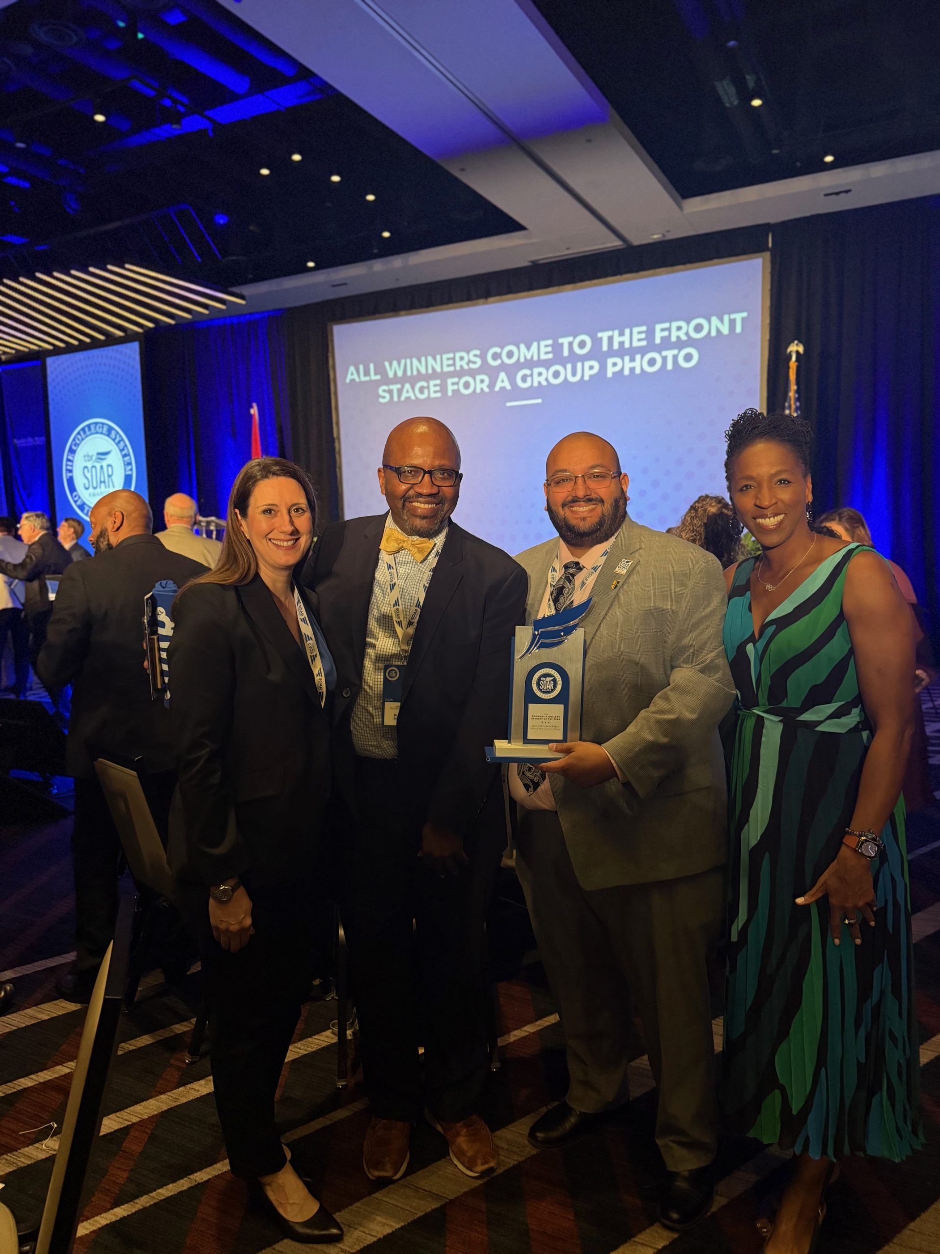 Valenzuela with Vice President Johnson, Vice President Toon, and Dr. Couch