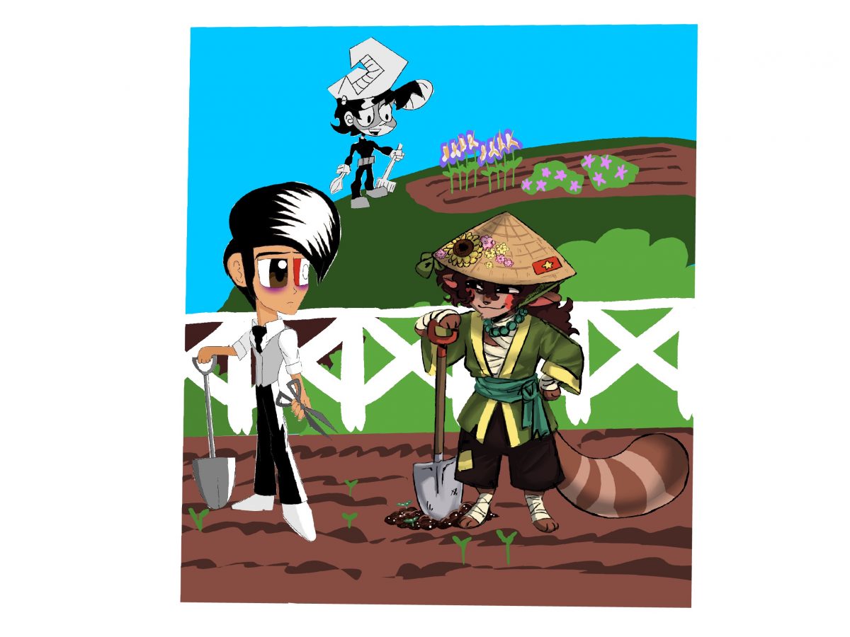Description: {And so, the collection of characters who were friends with Millie and Paxton came to help tend the fields and flower beds. Beautiful flowers sprung up and took place as soon as they were planted.}