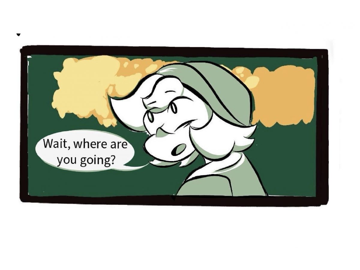 Alt text; “Wait, where are you going?”