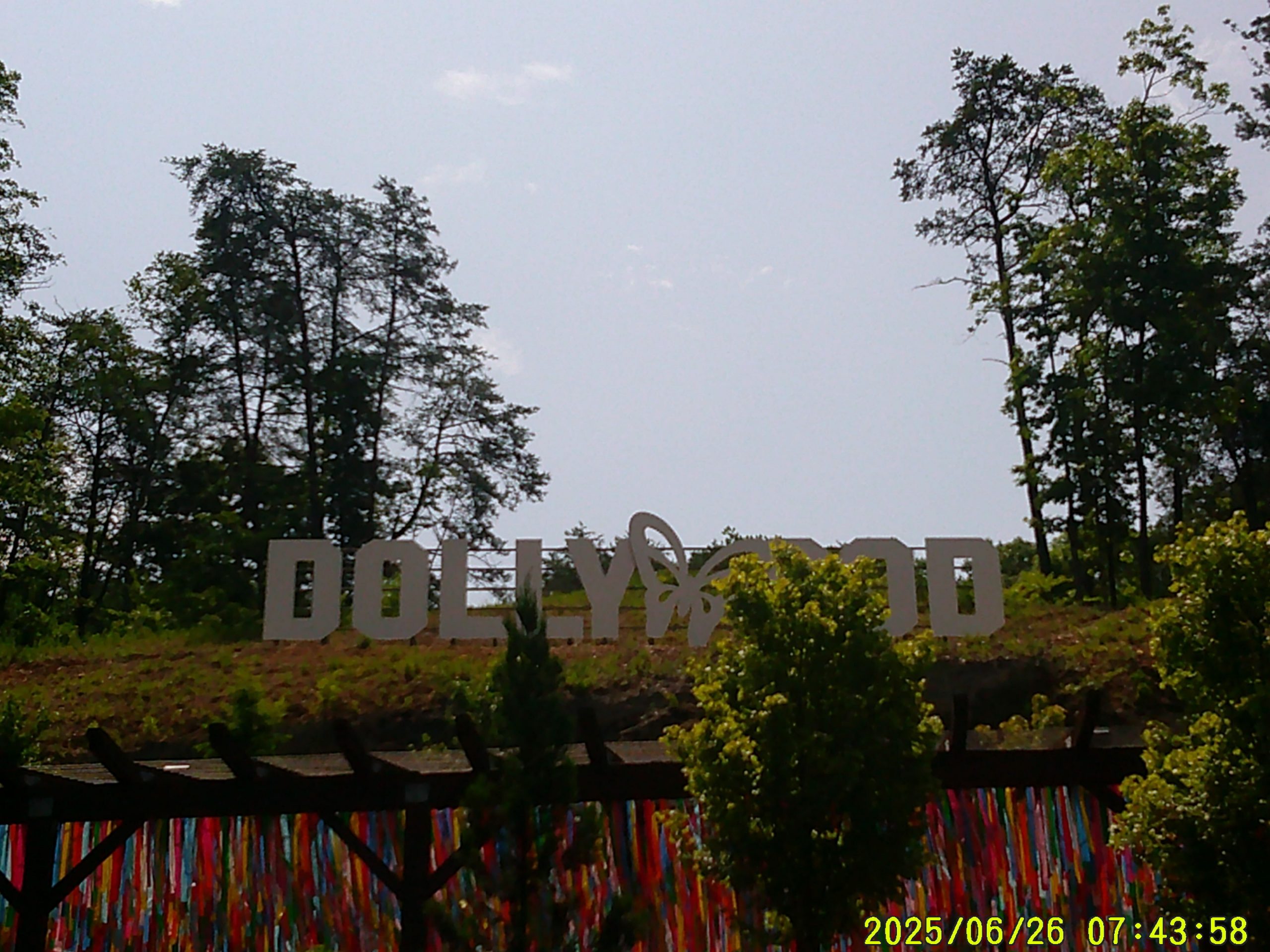 A Dollywood sign in the park on digicam last June