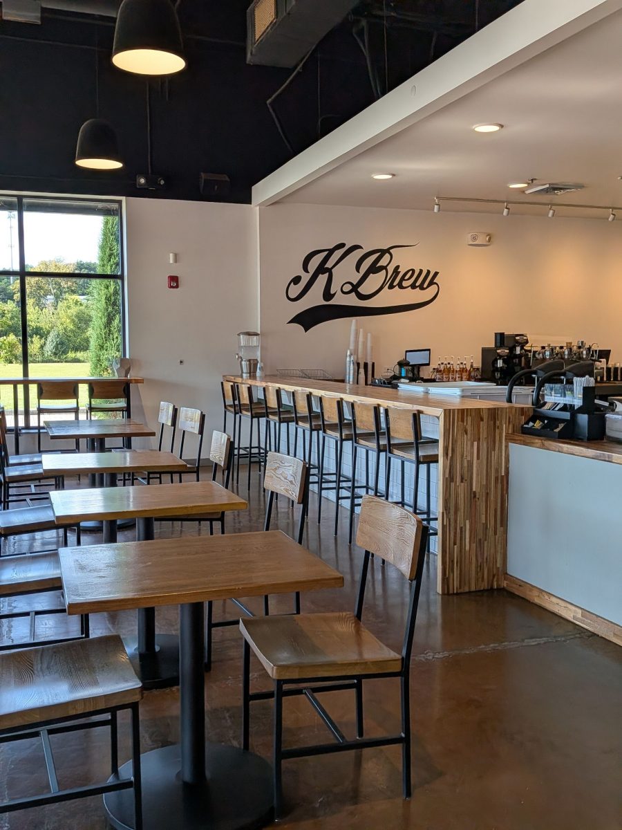 “K Brew” written on the wall