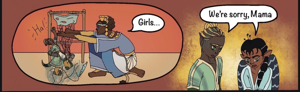 Rheia: Girls… ​Demeter and Hera: We’re sorry, Mama