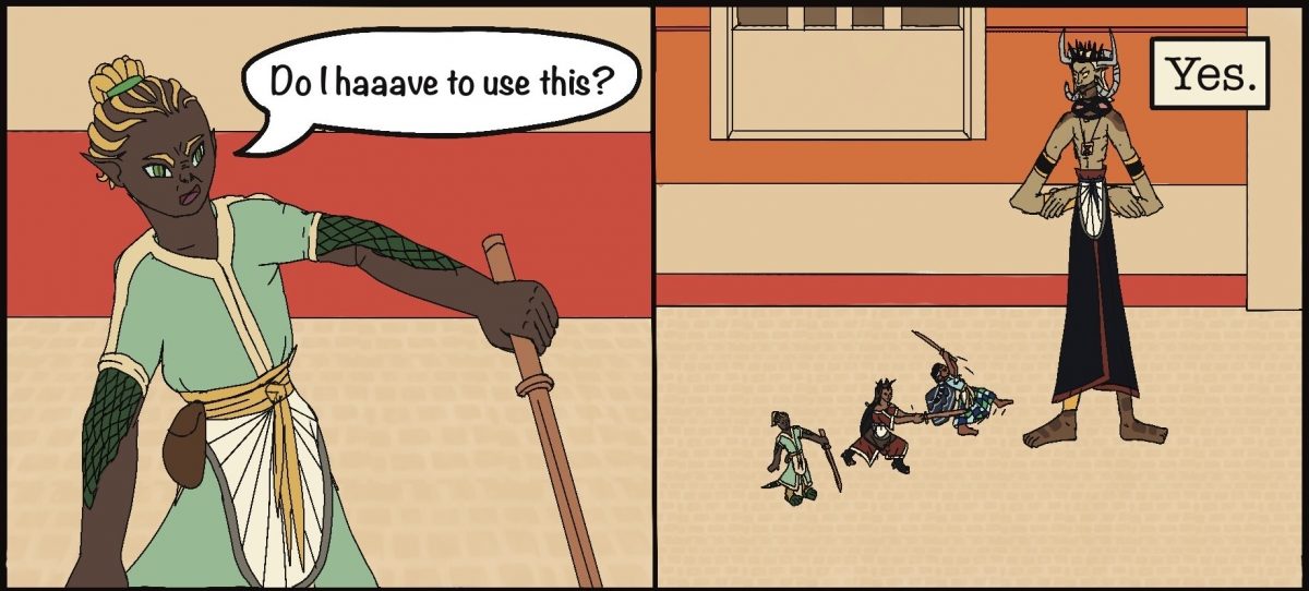 Demeter: Do I haaaave to use this? Kronos: Yes.