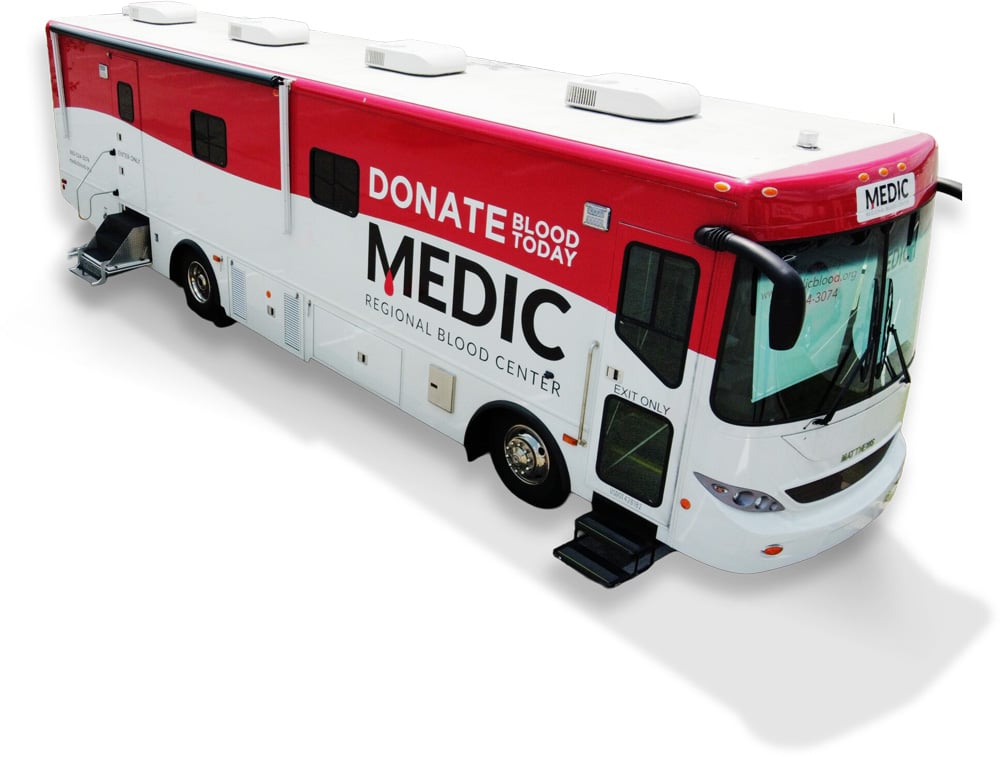 "DONATE BLOOD TODAY" "MEDIC REGIONAL BLOOD CENTER"